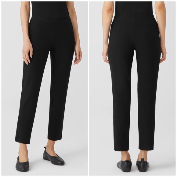 Eileen Fisher Pants - Eileen Fisher Petite Black System Washable Stretch Crepe Slim Ankle Pant Size M